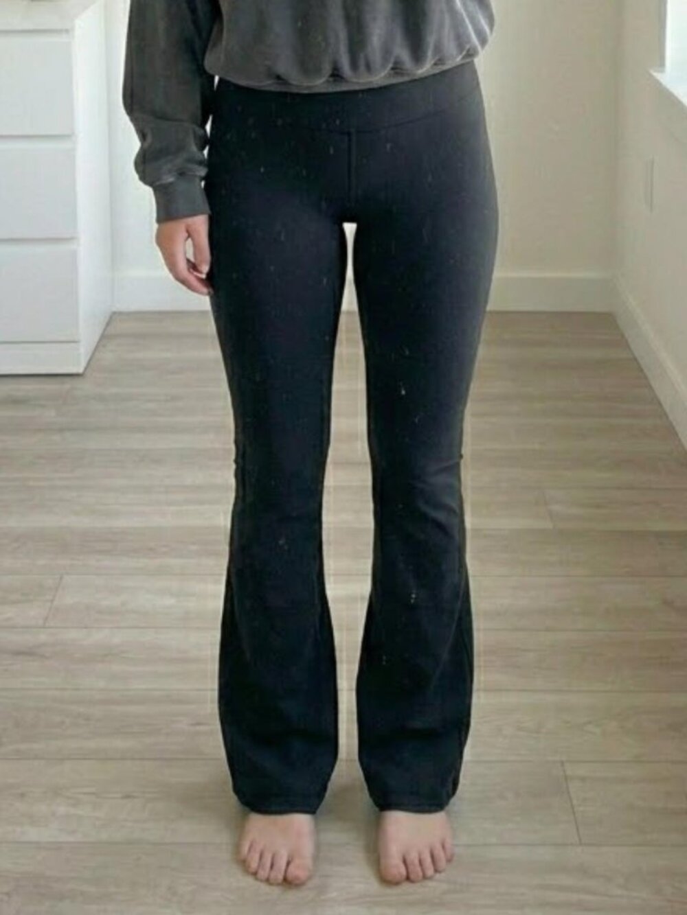 High Rise Flare Black Yoga Pants with Pockets